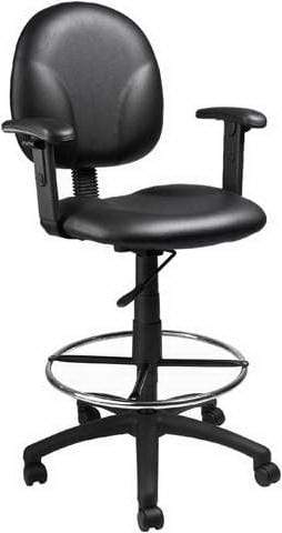 Boss Contoured Drafting Chair [B1690] Boss Office Products Black Vinyl CS (+$5) / Add Adj. Arms -B1691 (+$20) / Standard Casters -Included Drafting Chair B1691-CS