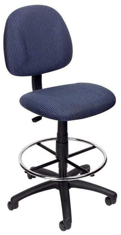 Boss Contoured Drafting Office Chair [B1615] Boss Office Products Blue BE / No Arms / Standard Casters -Included Drafting Chair B1615-BE