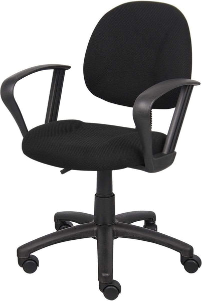 Boss Deluxe Posture Chair with Loop Arms [B317-BE] Boss Office Products Black Task Chair B317-BK
