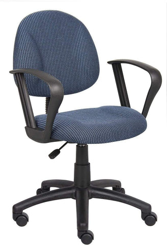 Boss Deluxe Posture Chair with Loop Arms [B317-BE] Boss Office Products Blue Task Chair B317-BE