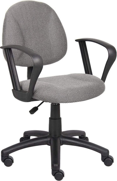 Boss Deluxe Posture Chair with Loop Arms [B317-BE] Boss Office Products Grey Task Chair B317-GY