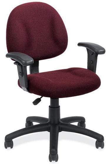 Boss Fabric Computer Chair [B315] Boss Office Products Burgundy Tweed BY / Adjustable Height Arms (+$15) / Standard Rolling (included) Home Office Chair B316-BY