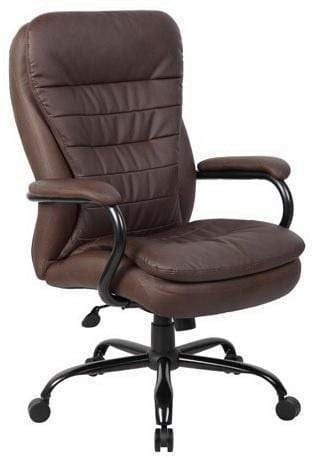 Boss Heavy Duty Executive Office Chair in Black or Brown [B991] Boss Office Products Brown Bomber LeatherPlus -BB Executive Chair B991-BB