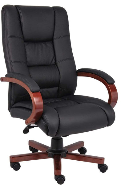 Boss High Back Executive Wood Finished Chairs [B8991-C] Boss Office Products Cherry Office Chair B8991-C