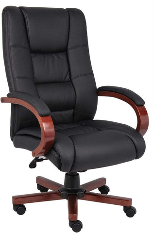 Boss High Back Executive Wood Finished Chairs [B8991-C] Boss Office Products Cherry Office Chair B8991-C