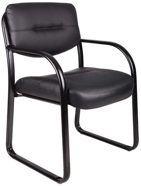 Boss Leather Guest Chair with Arms [B9529] Boss Office Products Guest Chair B9529