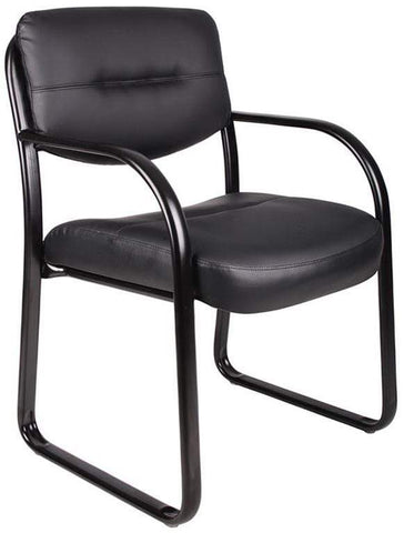 Boss Leather Guest Chair with Arms [B9529] Boss Office Products Guest Chair B9529