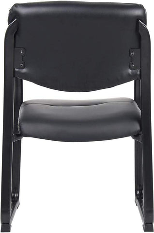 Boss Leather Sled Base Side Chair with Arms [B9519] Boss Office Products Guest Chair B9519