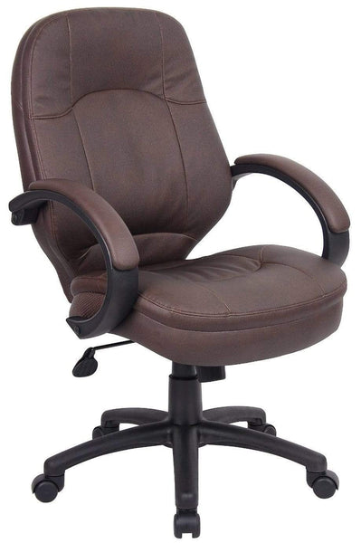 Boss LeatherPlus Conference Chair [B726BB] Boss Office Products Brown LeatherPlus -BB Office Chair B726-BB