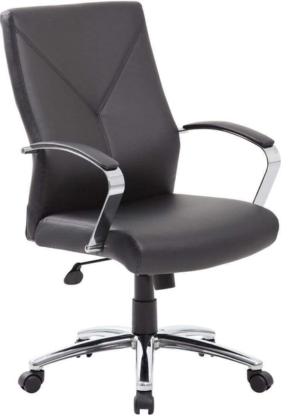 Boss LeatherPlus Executive Chair [B10101-BK] Boss Office Products Black Leather Office Chair B10101-BK
