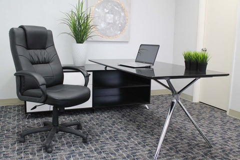 Boss Lumbar Support Leather Office Chair [B7501] Boss Office Products Leather Office Chair