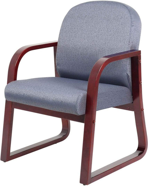 Boss Mahogany Frame Guest Chair Fabric [B9570-BE] Boss Office Products Guest Chair