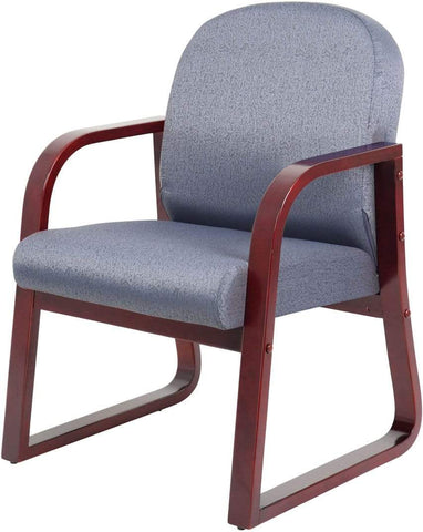 Boss Mahogany Frame Guest Chair Fabric [B9570-BE] Boss Office Products Guest Chair