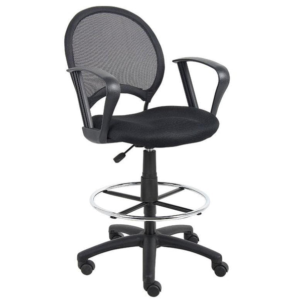 Boss Mesh Back Drafting Stool [B16215] Boss Office Products Add Fixed Loop Arms -B16207 (+$10) / Floor Glides -TU021 (+$15) Mesh Chair B16217