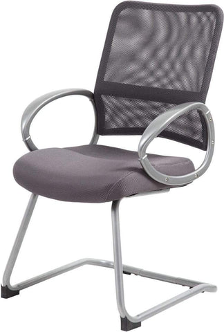Boss Mesh Back with Pewter Finish Guest Chair [B6419-BE] Boss Office Products Mesh Chair
