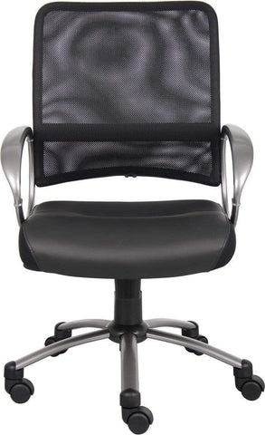 Boss Mesh Back with Pewter Finish Task Chair [B6406] Boss Office Products Mesh Chair B6406