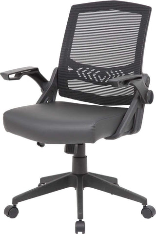 Boss Mesh Flip Arm Task Chair [B6223-BK] Boss Office Products Mesh Chair B6223-BK