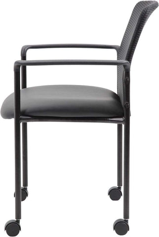Boss Mesh Guest Chair with Casters, Black [B6909R-CS] Boss Office Products Guest Chair B6909R-CS