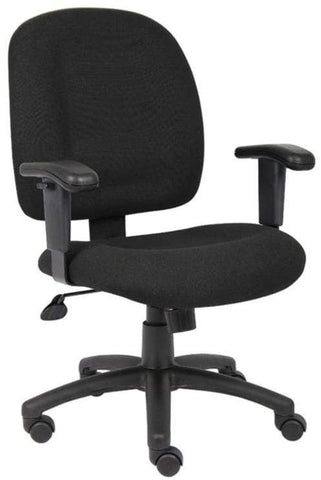 Boss Mid Back Fabric Task Chair [B495-BK] Boss Office Products Task Chair B495-BK