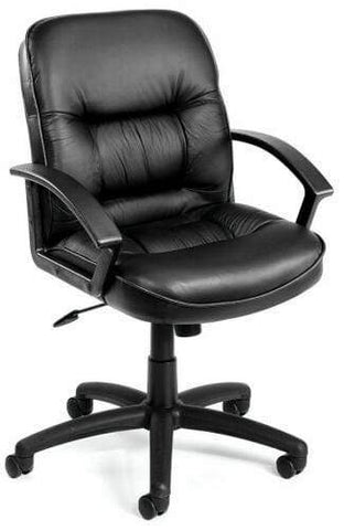Boss Mid Back Leather Desk Chair [B7306] Boss Office Products Mid Back Desk Chair B7306