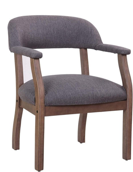 Boss Modern Captain's Guest Chair Slate Grade Commercial Grade Linen [B9540DW-SG] Boss Office Products No Casters Guest Chair B9540DW-SG