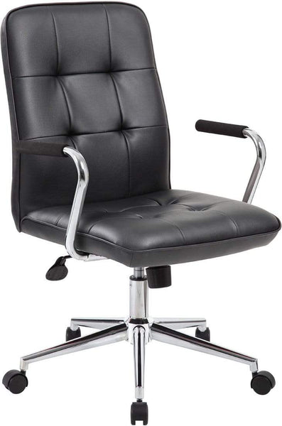 Boss Modern Office Chair with Chrome Arms [B331-BK] Boss Office Products Black Home Office Chair B331-BK
