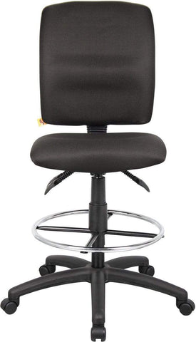 Boss Multi-Function Fabric Drafting Stool [B1635-BK] Boss Office Products Drafting Chair