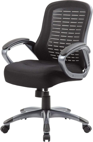 Boss Ribbed High Back Mesh Chair [B6756-BK] Boss Office Products Mesh Chair B6756-BK