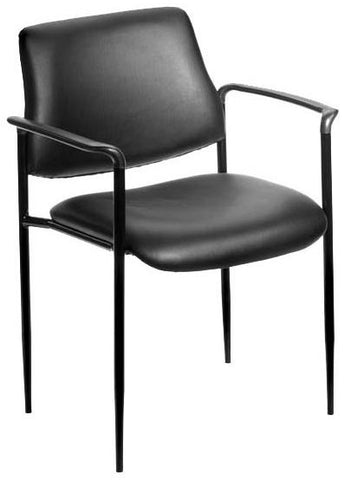 Boss Upholstered Stacking Chair [B9503] Boss Office Products Black Caresoft CS Stacking Chair B9503-CS