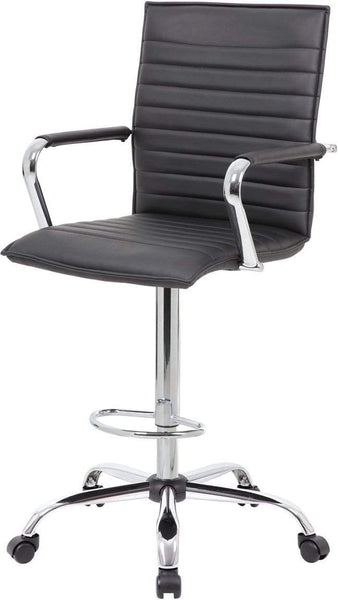 Boss Vinyl Ribbed Drafting Stool [B16533C-BK] Boss Office Products Black Drafting Chair B16533C-BK