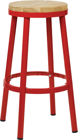 Bristow 30" Metal Backless Bar Stool, Finish Frame [BRW3230] Office Star Red Stool BRW3230-9