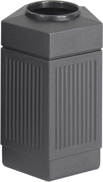Canmeleon™ Indoor Outdoor Trash Can Pentagon Open Top 30 Gallon Black [9485BL] Safco Waste Receptacle 9485BL