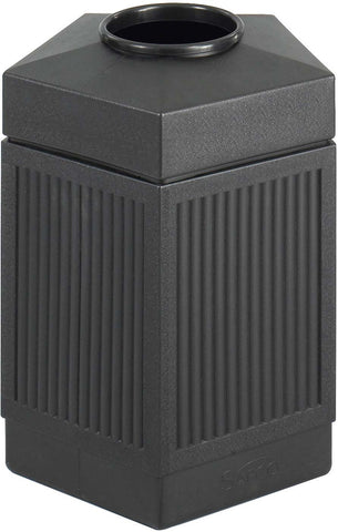 Canmeleon™ Indoor Outdoor Trash Can Pentagon Open Top 45 Gallon Black [9486BL] Safco Waste Receptacle 9486BL