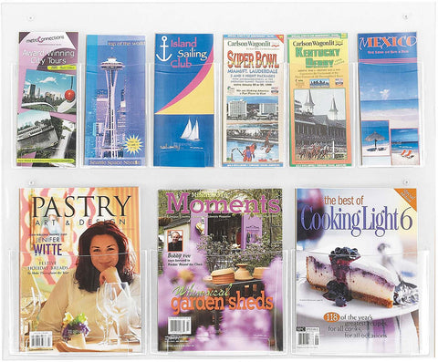 Clear2c™ Literature Organizer Display 3 Magazine and 6 Pamphlet [5666CL] Safco Literature Stand 5666CL