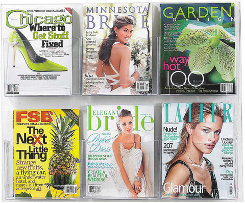 Clear2c™ Literature Organizer Display 6 Magazine [5667CL] Safco Literature Stand 5667CL