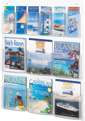 Clear2c™ Literature Organizer Display 6 Magazine and 6 Pamphlet [5668CL] Safco Literature Stand 5668CL