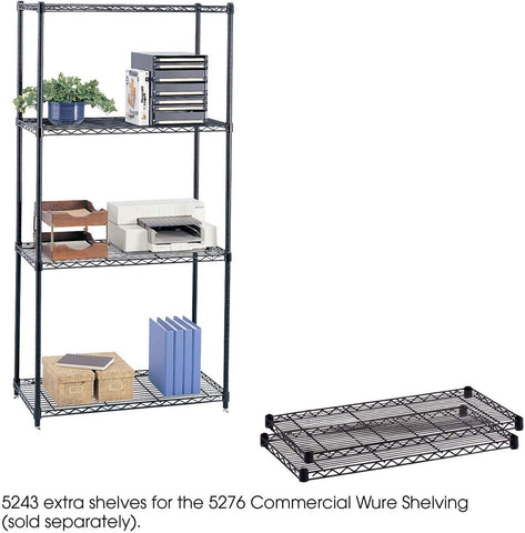 Commercial Wire Shelving Extra Shelf Pack 36 x 18" Black [5243BL] Safco Shelving 5243BL