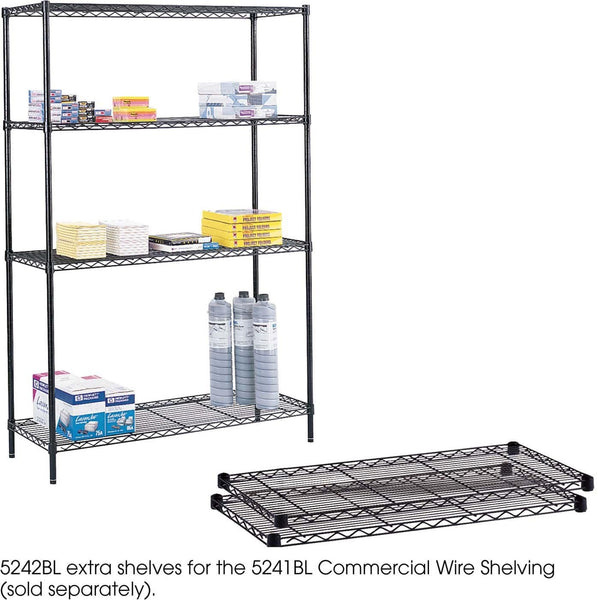 Commercial Wire Shelving Extra Shelf Pack 48 x 18" Black [5242BL] Safco Shelving 5242BL