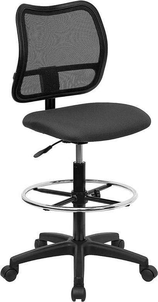 Contoured Mid Back Mesh Stool [WL-A277-BK-D-GG] Flash Furniture Gray / No Arms Drafting Chair WL-A277-GY-D-GG