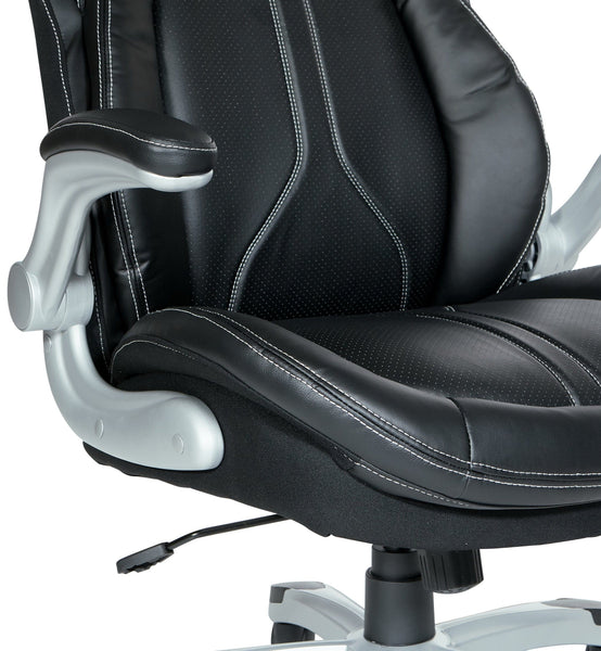 Deluxe Bonded Leather Executive Chair With Flip-Up Arms [ECH620636 ...