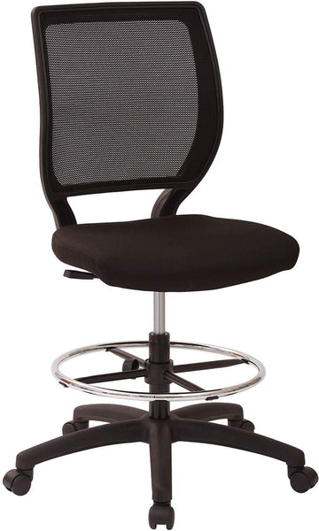 Deluxe Woven Mesh Back Armless Drafting Chair, Icon Black Seat [DC51000N-231] Office Star Drafting Chair DC51000N-231