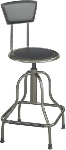 Diesel Stool High Base with Back Steel [6664] Safco Pewter Task Chair 6664