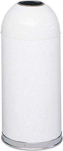Dome Top Trash Can Open Top 15 Gallon Black or White [9639BL] Safco White Waste Receptacle 9639WH