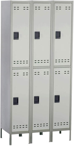 Double Tier Locker 3 Column [5526] Safco Gray Office Lockers 5526GR