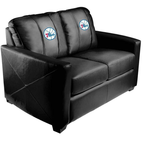 Dreamseat Stationary Loveseat with NBA Team Logo Dreamseat Philadelphia 76ers Secondary PSNBA32011 Loveseat XZ7759003LSCDBK-PSNBA32011