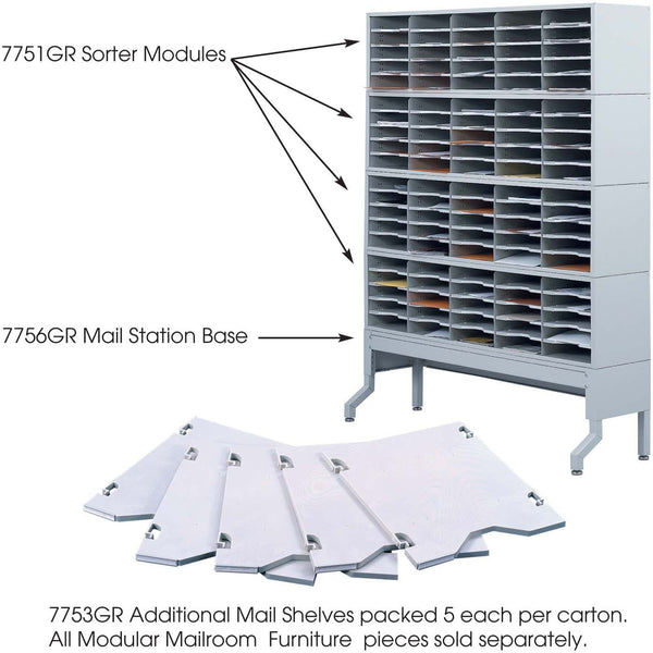 E-Z Sort® Additional Mail Trays Mailroom [7753] Safco Gray Mailroom Organizer 7753GR