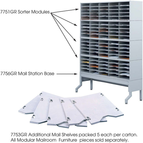 E-Z Sort® Additional Mail Trays Mailroom [7753] Safco Gray Mailroom Organizer 7753GR