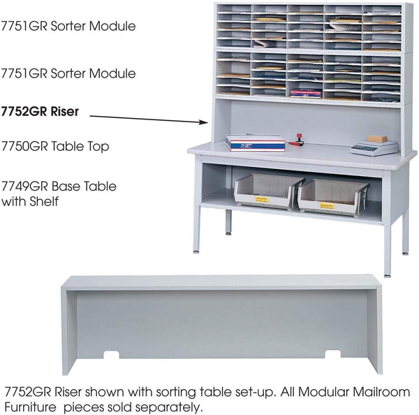 E-Z Sort® Riser Mailroom [7752] Safco Gray Mailroom Organizer 7752GR