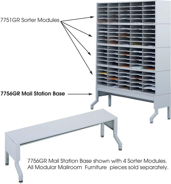 E-Z Sort® Satellite Mail Station Base [7756] Safco Gray Mailroom Organizer 7756GR