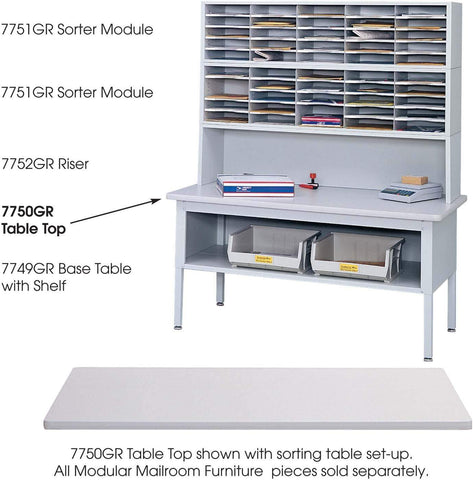 E-Z Sort® Tabletop Mailroom [7750] Safco Gray Mailroom Organizer 7750GR